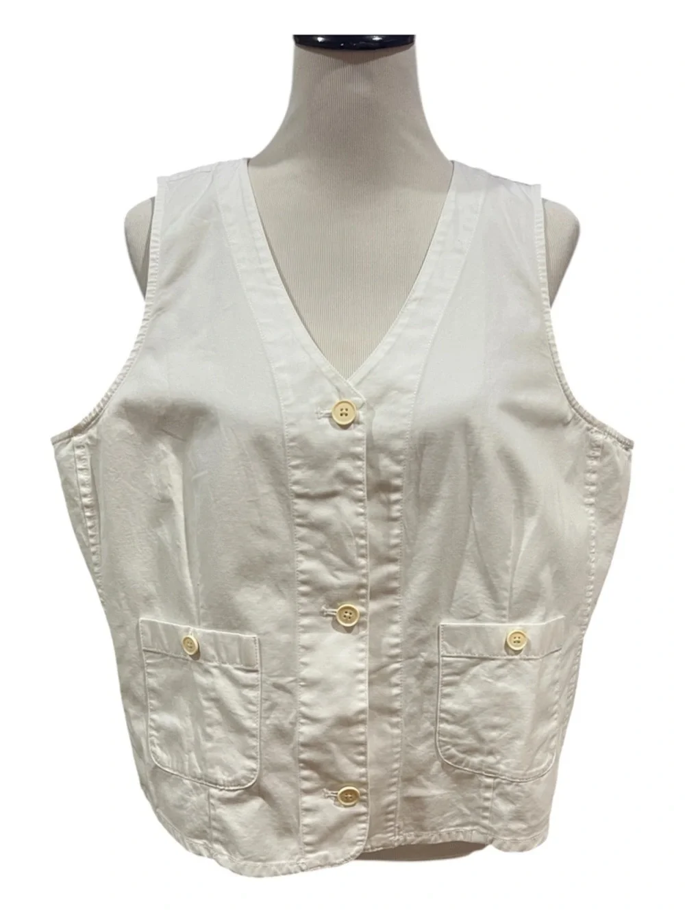 J. Crew White Patch Pocket Chino Vest Size 18 NWT